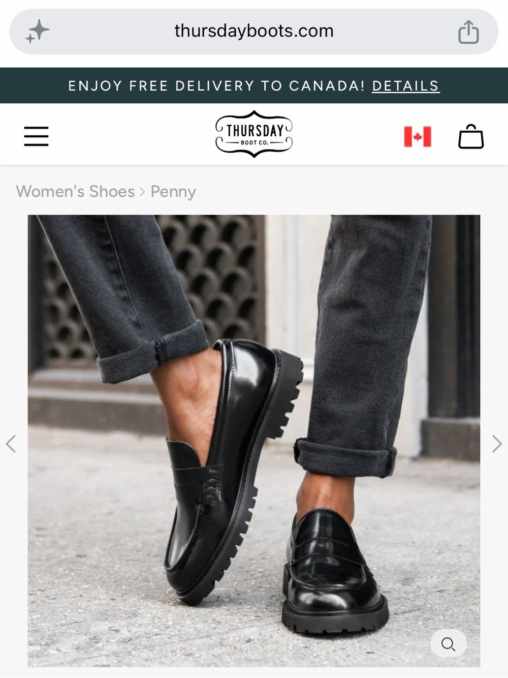 NWT- Thursday Boot Company Women’s Black Penny Loafers
